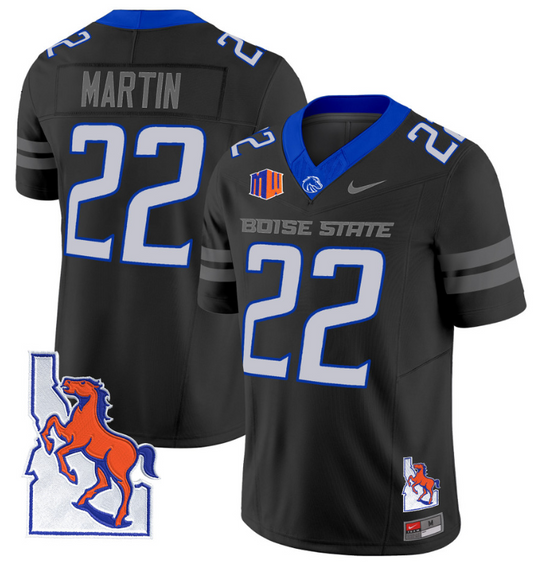Doug Martin Jersey #22 Boise State Broncos 2024 Map Patch Vapor Football Black