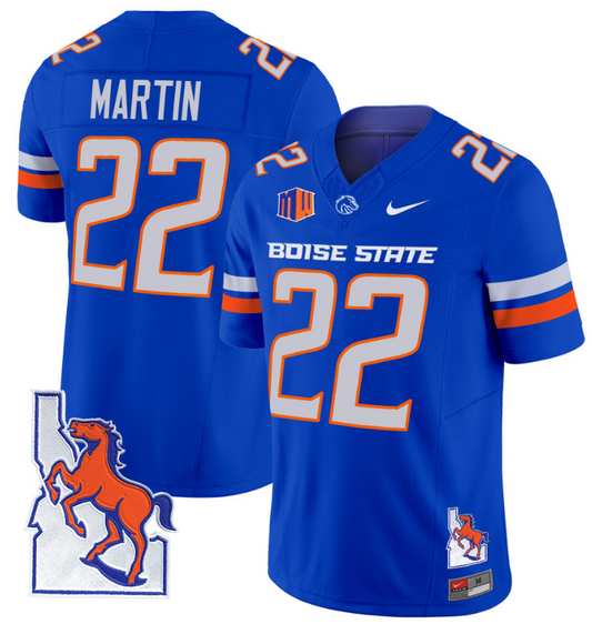 Doug Martin Jersey #22 Boise State Broncos 2024 Map Patch Vapor Football Royal