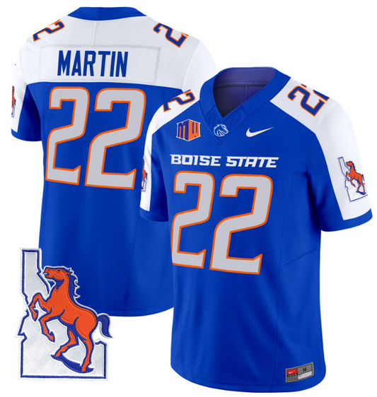 Doug Martin Jersey #22 Boise State Broncos 2024 Map Patch Vapor Football Royal Alternate