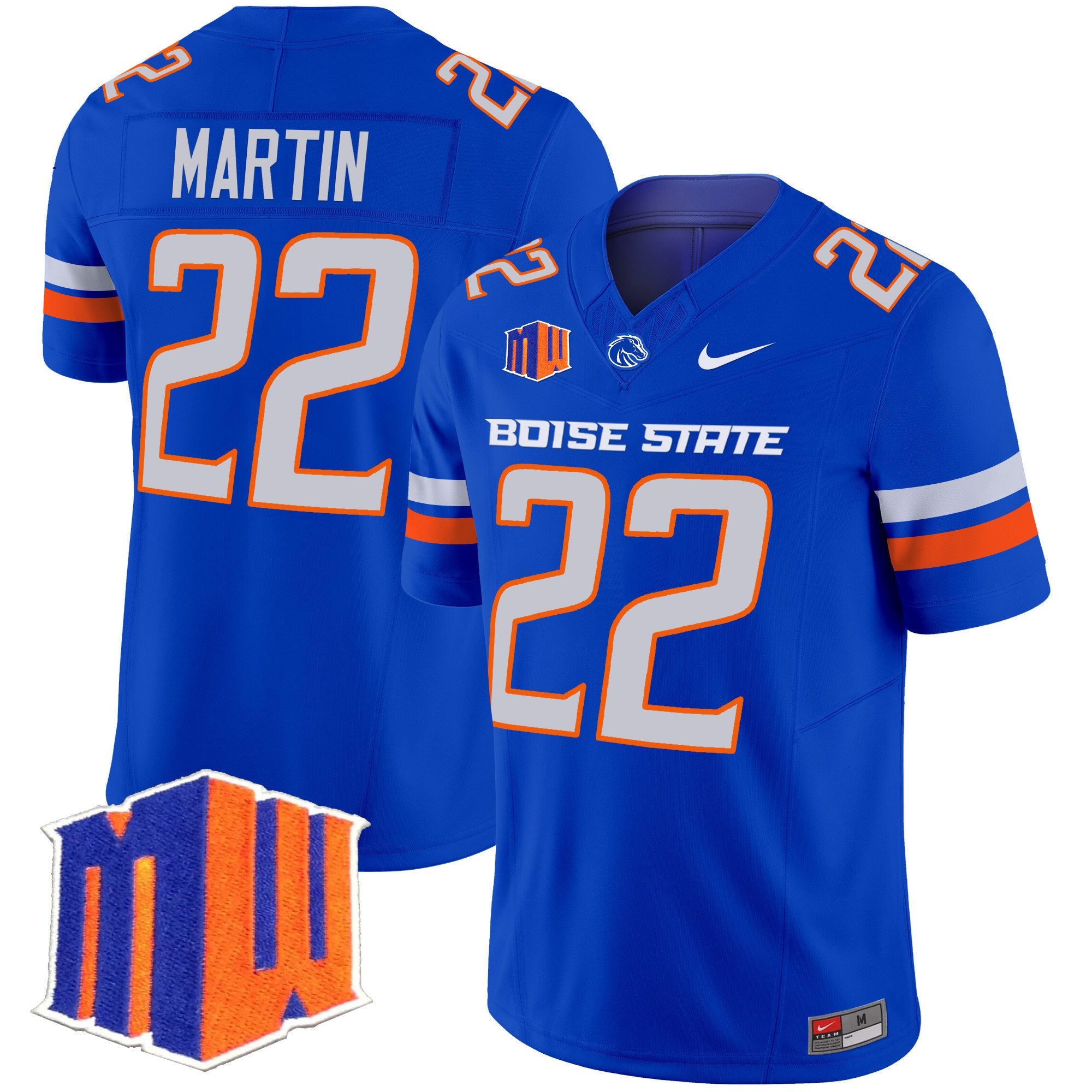 Doug Martin Jersey #22 Boise State Broncos 2025 Vapor Stitched Royal