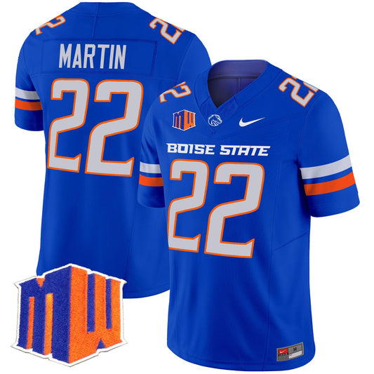 Doug Martin Jersey #22 Boise State Broncos 2025 Vapor Stitched Royal