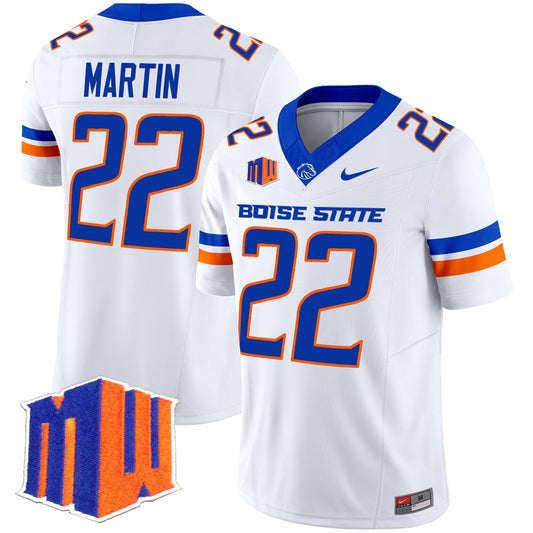 Doug Martin Jersey #22 Boise State Broncos 2025 Vapor Stitched White