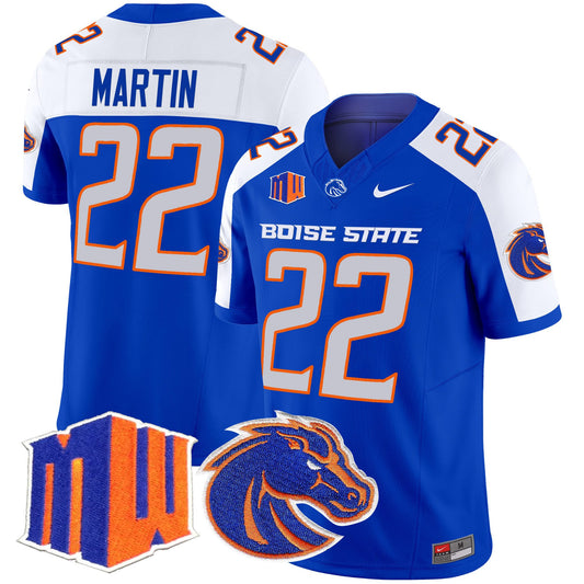 Doug Martin Jersey #22 Boise State Broncos 2025 Vapor Stitched Royal Alternate