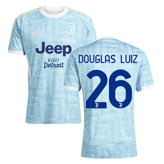 Douglas Luiz 26 Juventus 2025-26 Away Match Jersey – Light Blue