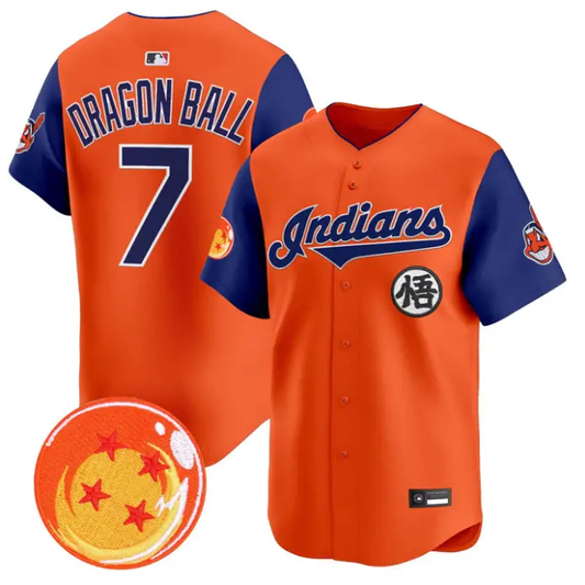 Dragon Ball Jersey #7 Cleveland Indians Dragon Ball Premier Stitched