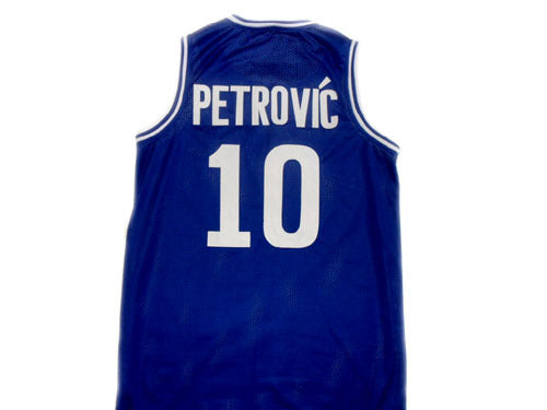Drazen Petrovic Jersey #4 Sibenka Croatia Basketball Blue
