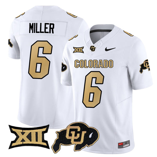 Drelon Miller Jersey #6 Colorado Buffaloes 2025 Limited Stitched White
