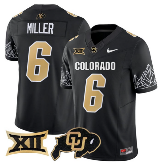 Drelon Miller Jersey #6 Colorado Buffaloes 2025 Limited V2 Stitched Black