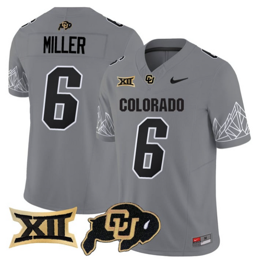 Drelon Miller Jersey #6 Colorado Buffaloes 2025 Limited V2 Stitched Gray