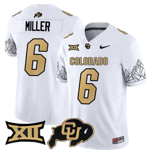 Drelon Miller Jersey #6 Colorado Buffaloes 2025 Limited V2 Stitched White