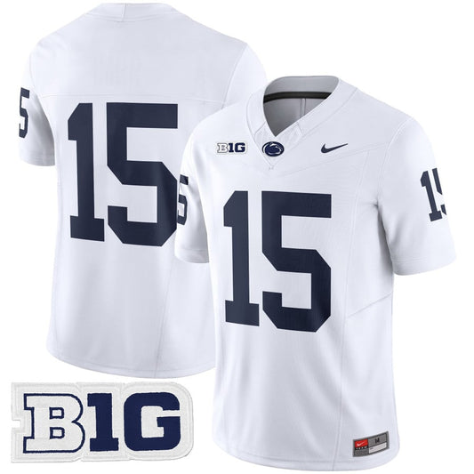Drew Allar Jersey #15 No Name Penn State Nittany Lions 2025 Stitched White