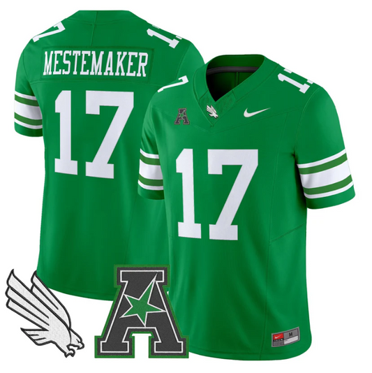 Drew Mestemaker Jersey #17 North Texas Mean Green 2025 Vapor Stitched Green