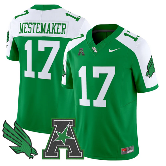 Drew Mestemaker Jersey #17 North Texas Mean Green 2025 Vapor Stitched Green Alter