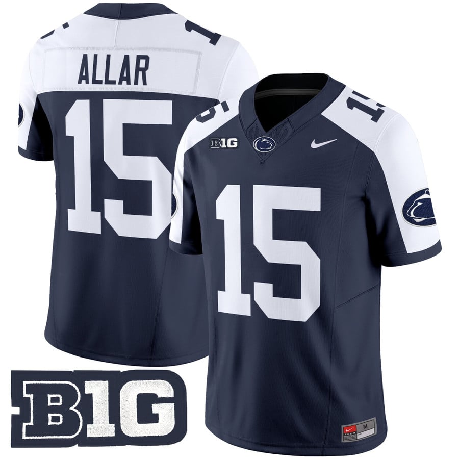 Drew Allar Jersey #15 Penn State Vapor Limited 2025 Stitched Navy Alternate