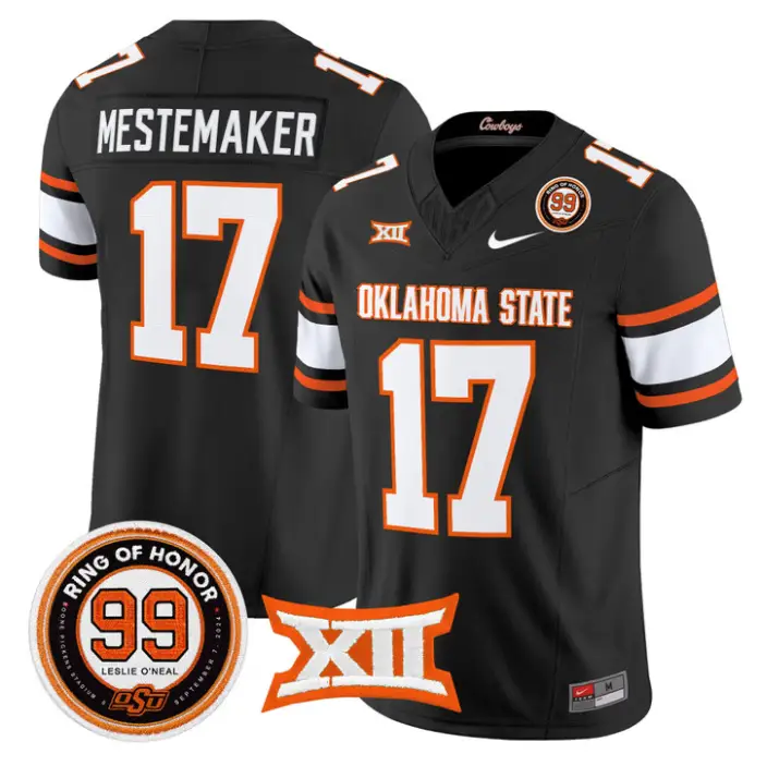 Drew Mestemaker Jersey #17 Oklahoma State 2026 Leslie O'neal Stitched