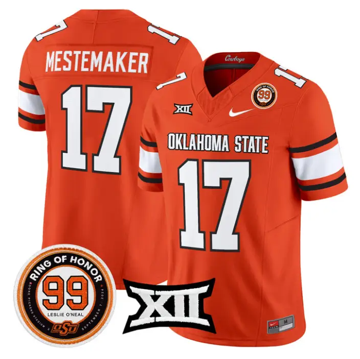 Drew Mestemaker Jersey #17 Oklahoma State 2026 Leslie O'neal Stitched