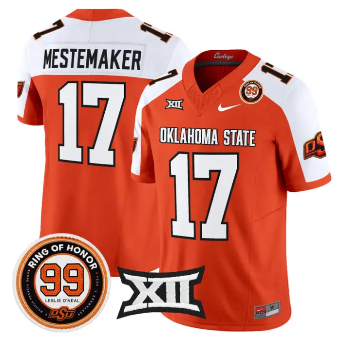 Drew Mestemaker Jersey #17 Oklahoma State 2026 Leslie O'neal Stitched
