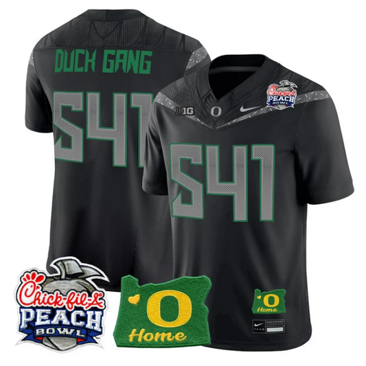 Duck Gang Jersey #541 Oregon Ducks 2026 Peach Bowl Oregon State Stitched Black