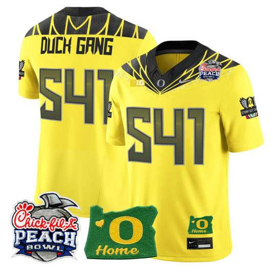 Duck Gang Jersey #541 Oregon Ducks 2026 Peach Bowl Oregon State Stitched Yellow