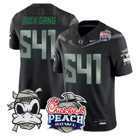 Duck Gang Jersey #541 Oregon Ducks Mummy Duck 2026 Peach Bowl Stitched Black