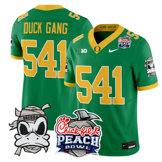 Duck Gang Jersey #541 Oregon Ducks Mummy Duck 2026 Peach Bowl Stitched Green