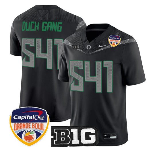 Duck Gang Jersey #541 Oregon Ducks 2026 Orange Bowl Patch Vapor Stitched