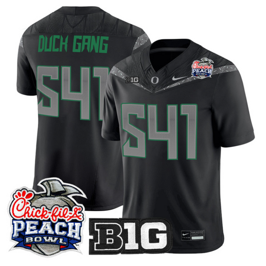 Duck Gang Jersey #541 Oregon Ducks 2026 Peach Bowl Patch Stitched