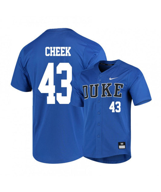 Duke Blue Devils 43 Chase Cheek Blue Elite Baseball Jersey