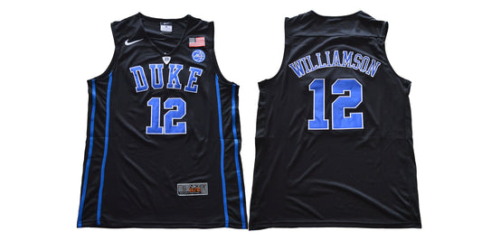 Duke Blue Devils #12 Williamson Basketball NCAA Basketball Jersey Black