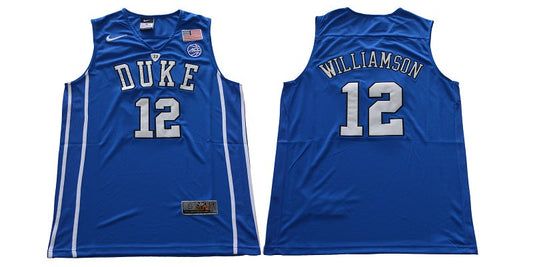 Duke Blue Devils #12 Williamson Basketball NCAA Basketball Jersey Blue