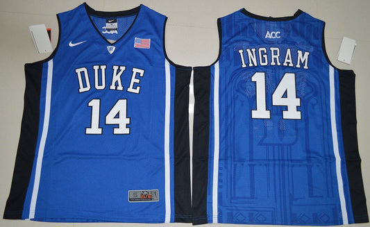 Duke Blue Devils #14 Brandon Ingram Basketball NCAA Basketball Jersey Blue Elite