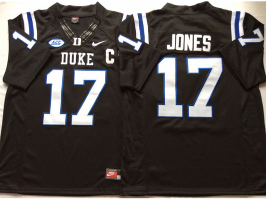 Duke Blue Devils #17 Daniel Jones Black College Football Jersey