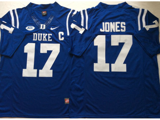 Duke Blue Devils #17 Daniel Jones Blue College Football Jersey