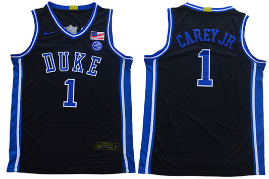 Duke Blue Devils #1 Carey jr Basketball NCAA Basketball Jersey Black