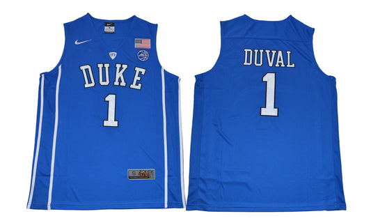 Duke Blue Devils #1 Duval Basketball NCAA Basketball Jersey Blue