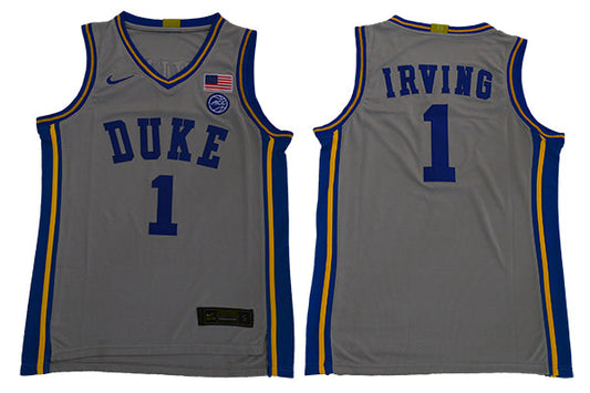 Duke Blue Devils #1 Irving Basketball NCAA Basketball Jersey Grey