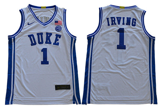 Duke Blue Devils #1 Irving Basketball NCAA Basketball Jersey White