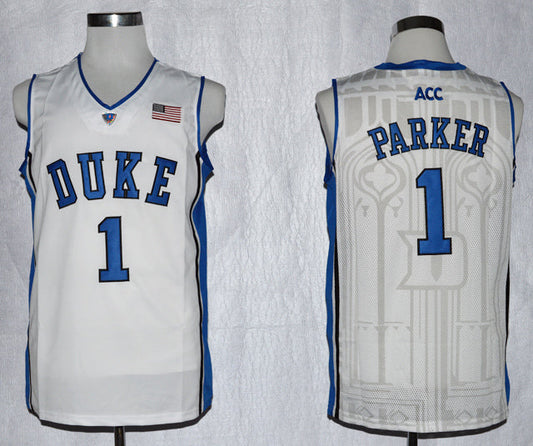 Duke Blue Devils #1 Jabari Parker Basketball NCAA Basketball Jersey White