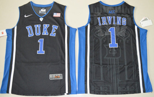 Duke Blue Devils #1 Kyrie Irving Basketball NCAA Basketball Jersey Black Elite