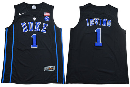 Duke Blue Devils #1 Kyrie Irving Basketball NCAA Basketball Jersey Black V-neck