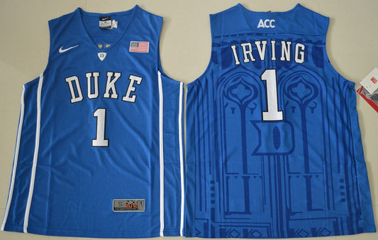Duke Blue Devils #1 Kyrie Irving Basketball NCAA Basketball Jersey Blue V-neck