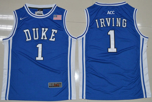 Duke Blue Devils #1 Kyrie Irving Basketball NCAA Basketball Jersey Blue Vintage