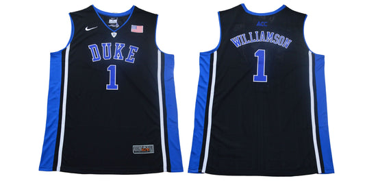 Duke Blue Devils #1 Williamson Basketball NCAA Basketball Jersey Black Elite