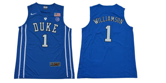 Duke Blue Devils #1 Williamson Basketball NCAA Basketball Jersey Blue
