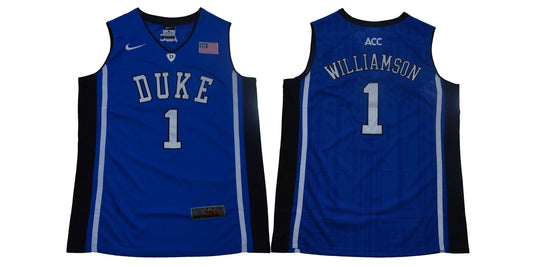 Duke Blue Devils #1 Williamson Basketball NCAA Basketball Jersey Blue Elite