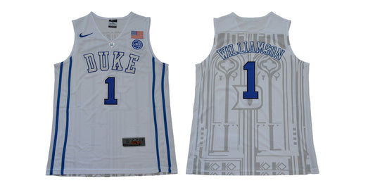 Duke Blue Devils #1 Williamson Basketball NCAA Basketball Jersey New White
