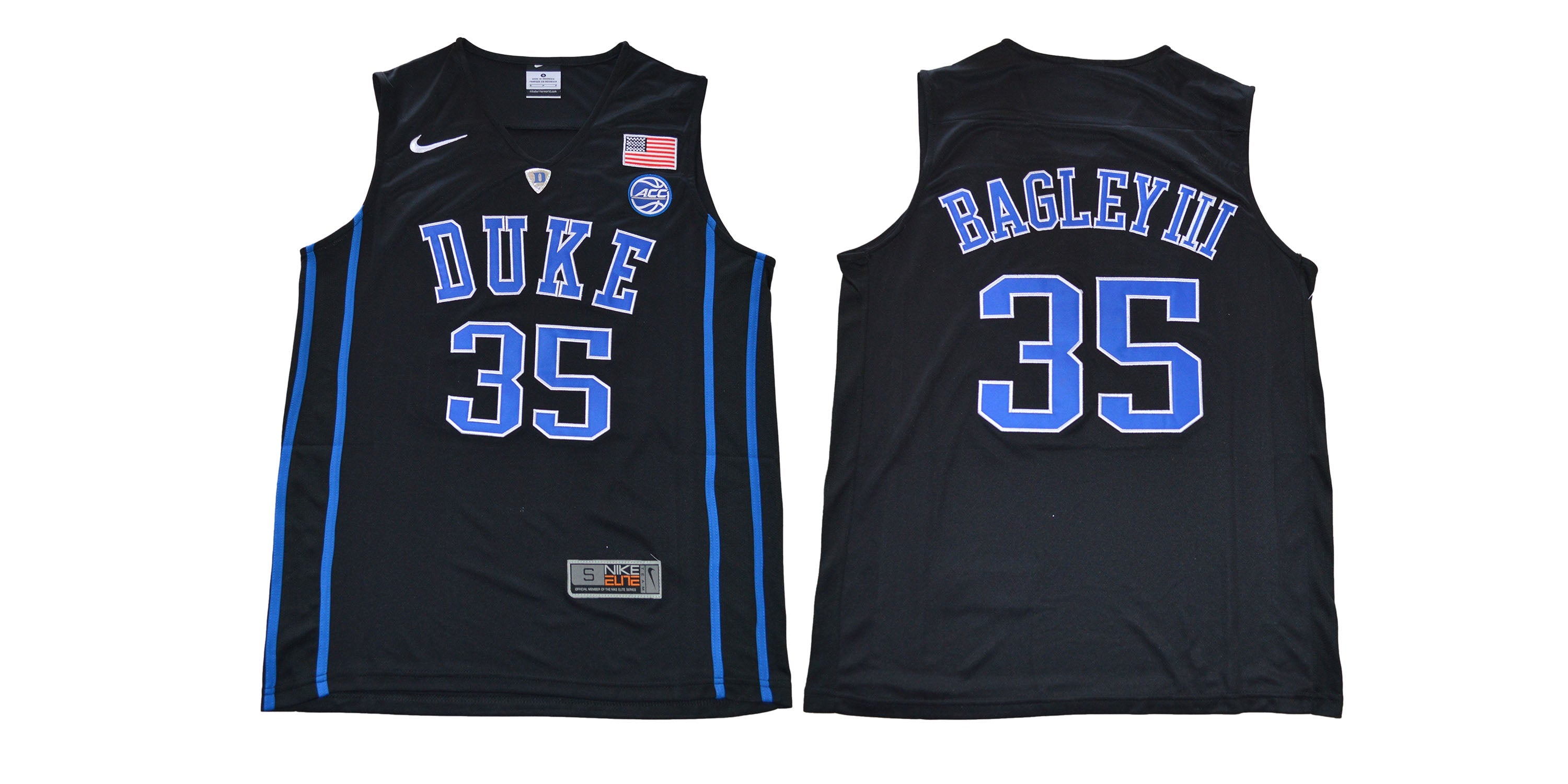 Duke Blue Devils #35 Bagley III Basketball NCAA Basketball Jersey Black
