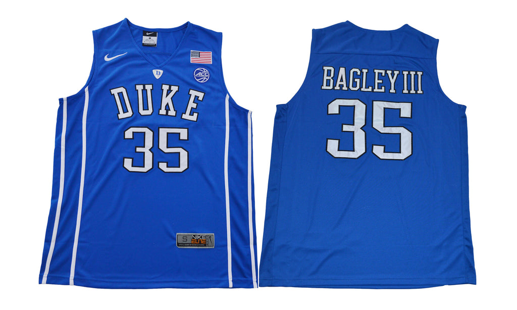 Duke Blue Devils #35 Bagley III Basketball NCAA Basketball Jersey Blue V-neck