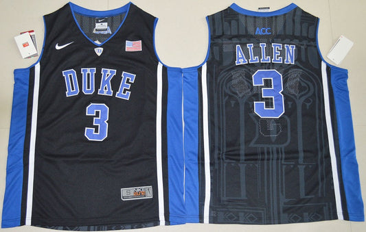 Duke Blue Devils #3 Garyson Allen Basketball NCAA Basketball Jersey Black Elite