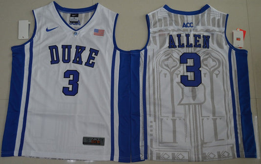 Duke Blue Devils #3 Garyson Allen Basketball NCAA Basketball Jersey White Elite